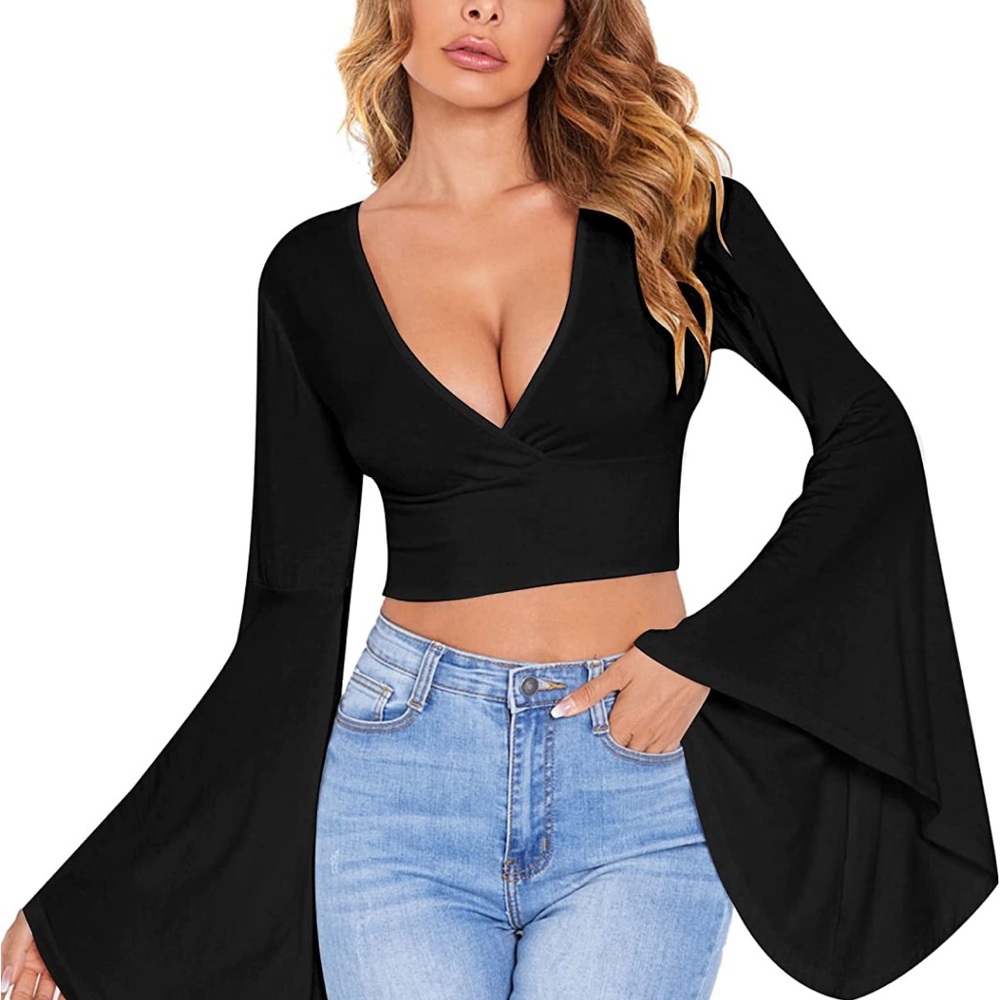 Black cropped top
